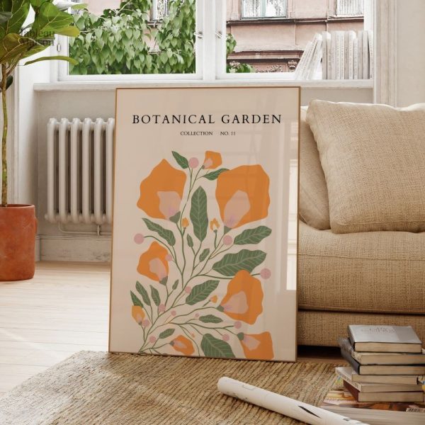 Tableau Jardin Botanique avec fleurs colorées et verdure