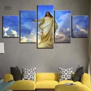 Tableau Jésus aux cieux, art mural spirituel