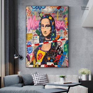Tableau street art inspiré de la Joconde