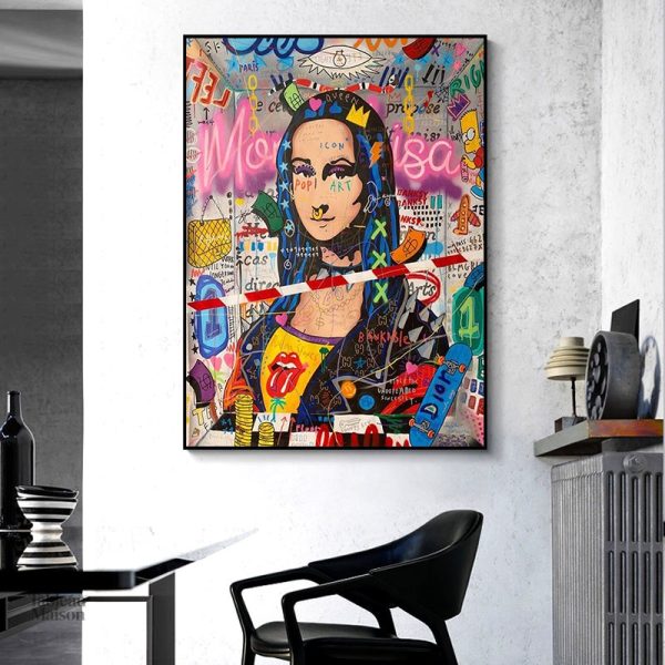 Tableau moderne alliant street art et classique
