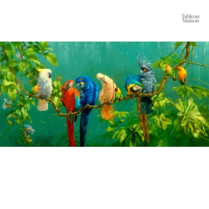 Art mural jungle avec perroquet exotique