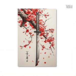 Tableau japonais stylisé, illustrant l'esprit du Katana