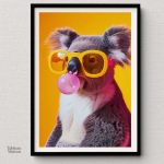 Art mural Koala dans un style pop art vibrant
