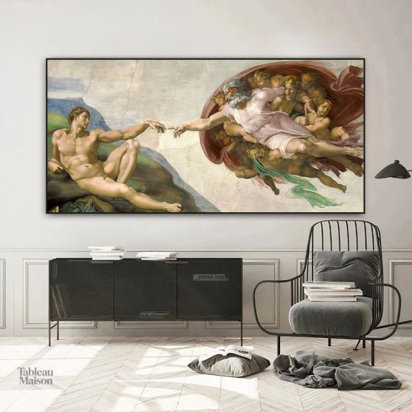 Tableau Michel-Ange, La Création d'Adam, art classique