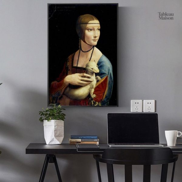 Peinture de Léonard : Dame à l'Hermine, portrait emblématique