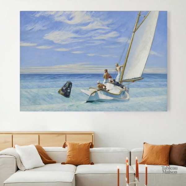 Art de Edward Hopper, tableau La Houle en décor marin