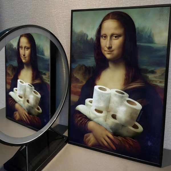 Art décoratif sur papier toilette inspiré par La Joconde