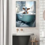 Tableau La Vache Prend Son Bain pour salle de bain