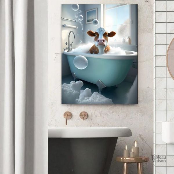 Tableau La Vache Prend Son Bain pour salle de bain