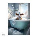Décoration murale vache à thème aquatique pour salle de bain