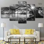 Tableau Lac au matin, paysage serein et apaisant