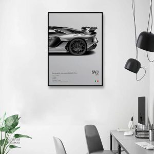 Tableau Lamborghini SVJ, œuvre d'art automobile