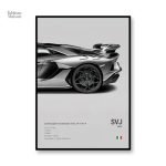Illustration de la Lamborghini SVJ sur toile