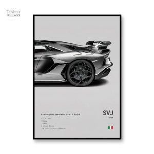 Illustration de la Lamborghini SVJ sur toile