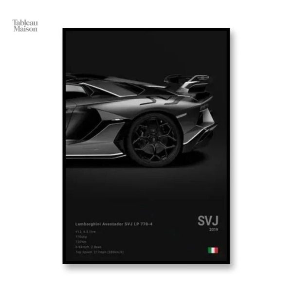 Art mural Lamborghini SVJ pour passionnés de voitures
