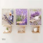 Tableau représentant des champs de lavande en fleurs