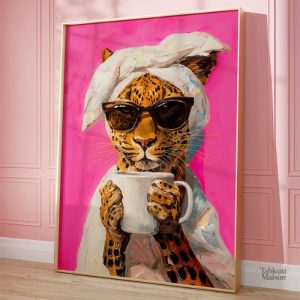 Tableau Léopard Pop Art décoratif et coloré