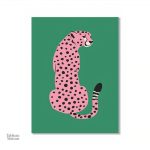 Tableau d'animaux : léopard au design moderne et coloré