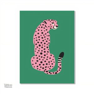 Tableau d'animaux : léopard au design moderne et coloré