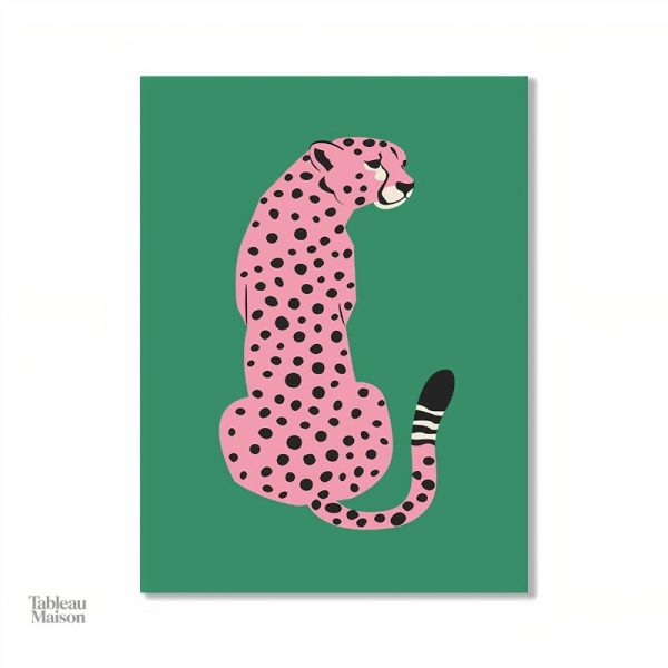 Tableau d'animaux : léopard au design moderne et coloré