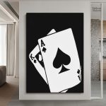 Œuvre moderne sur le thème des cartes et de la victoire
