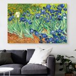 Tableau Les Iris de Van Gogh, art floral vibrant