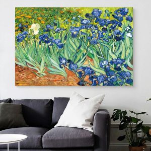 Tableau Les Iris de Van Gogh, art floral vibrant