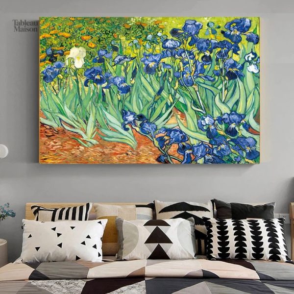 Détails du tableau Les Iris, peinture célèbre de Van Gogh
