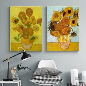 Tableau représentant des tournesols vibrants