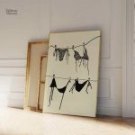 Tableau contemporain représentant du linge étendu