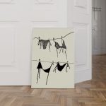 Art mural sur le thème du linge, design moderne
