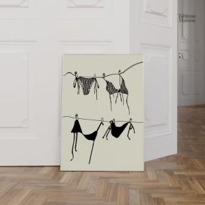 Art mural sur le thème du linge, design moderne