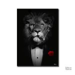 Lion en costume, œuvre d'art originale pour décoration