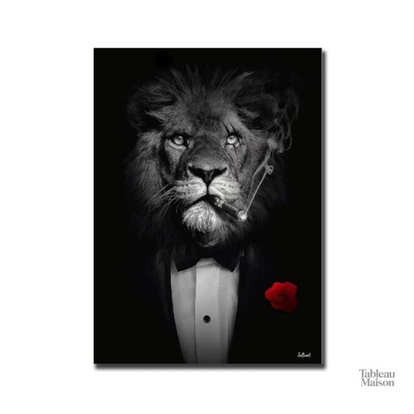 Lion en costume, œuvre d'art originale pour décoration