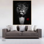 Illustration d'un lion stylisé en tenue formelle