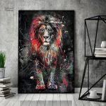 Tableau représentant un lion stylisé