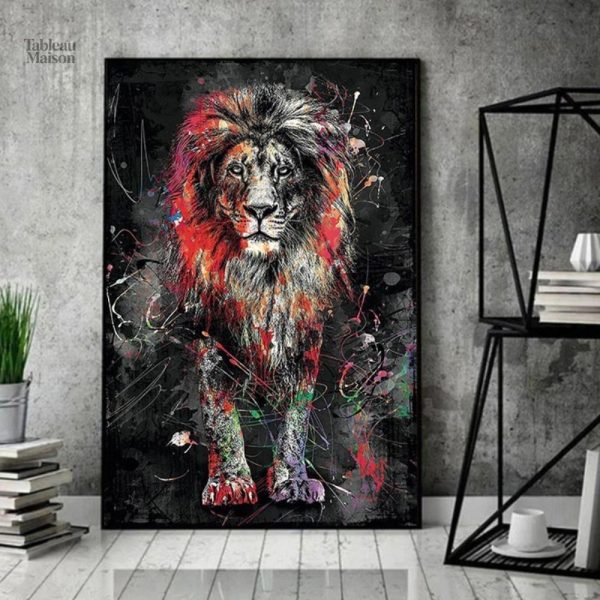Tableau représentant un lion stylisé