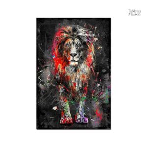 Illustration de lion contemporain sur toile
