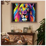 Oeuvre pop art de lion, design audacieux et unique