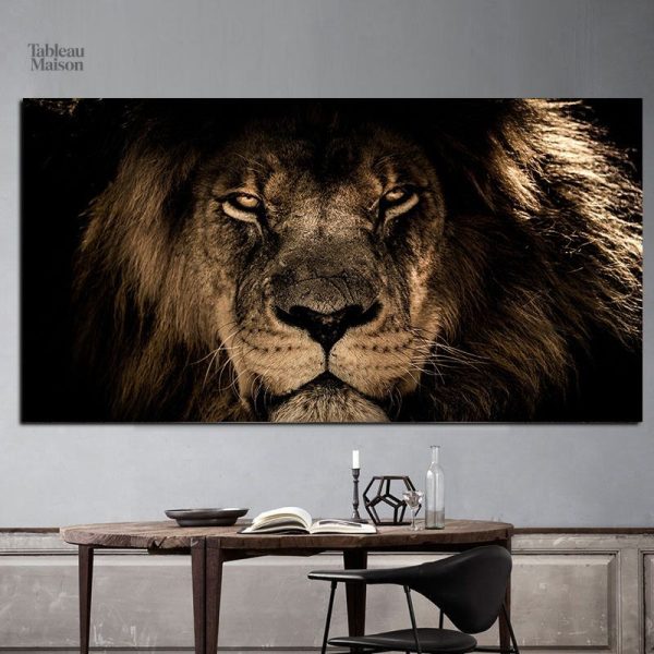 Tableau Lion XXL en décoration murale artistique
