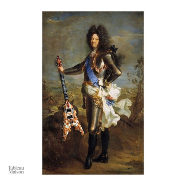 Oeuvre artistique moderne, fusion de Louis XIV et rock