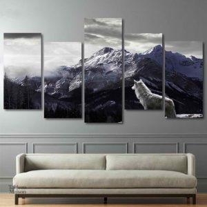 Tableau Loup des montagnes en décor artistique