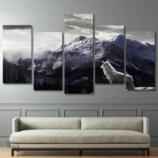 Tableau Loup des montagnes en décor artistique