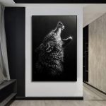 Illustration monochrome d'un loup sauvage
