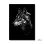 Décor mural loup noir et blanc pour une ambiance moderne