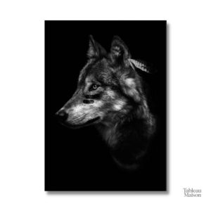 Décor mural loup noir et blanc pour une ambiance moderne