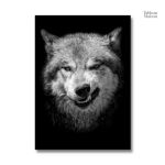 Art abstrait d'un loup en teintes monochromes