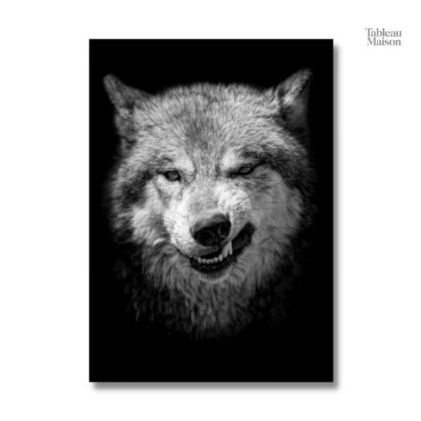 Art abstrait d'un loup en teintes monochromes