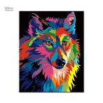 Tableau décoratif loup, inspiration pop art