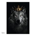 Décoration murale contemporaine : loup et couronne royale